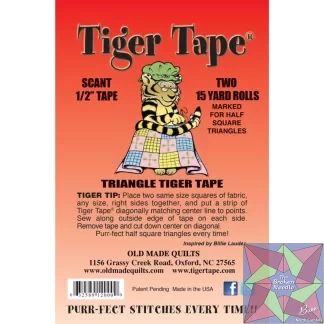 Tiger Tape Half Square Triangle Scant 1/2in x 15yd Roll 2ct