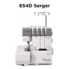 Janome MyLock 654D Sailing Line serger machine on display inside the showroom of The Broken Needle in Bunn, NC.