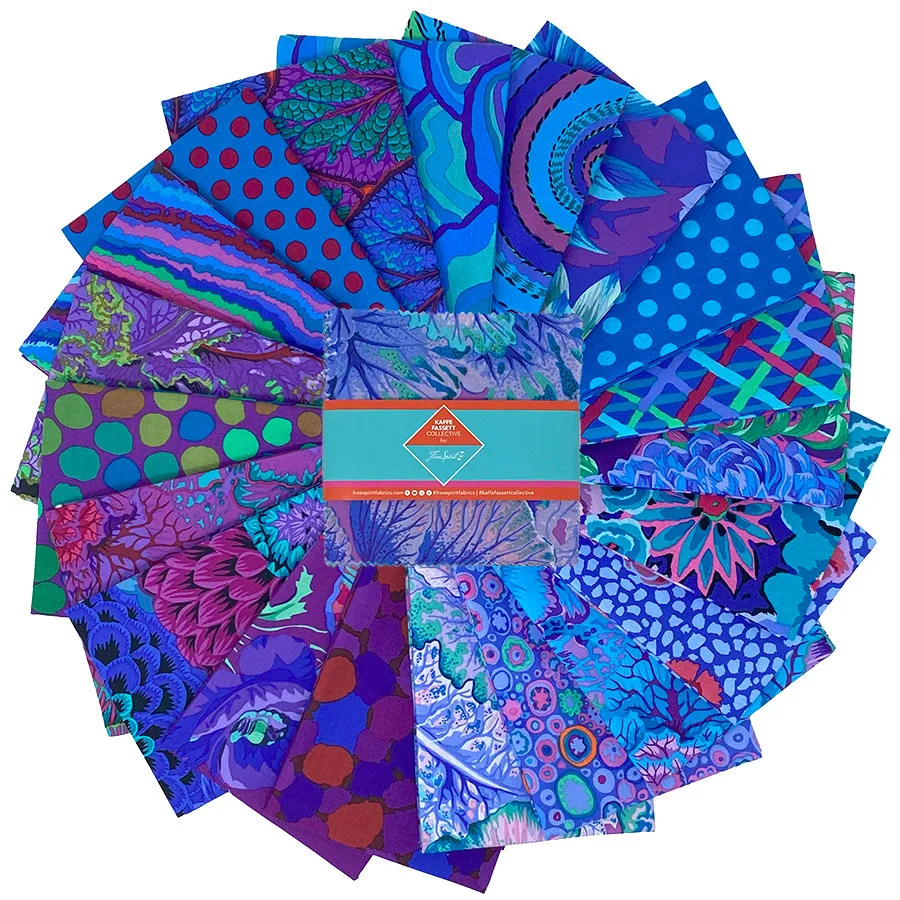 Kaffe Fassett Classics Plus - 5" Charm Pack - Royal
