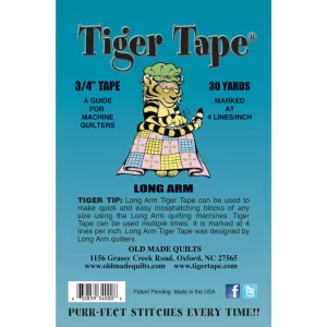 Tiger Tape Longarm 3/4in x 30yd Roll 4 Lines Per Inch