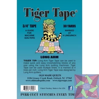 Tiger Tape Longarm 3/4in x 30yd Roll 4 Lines Per Inch
