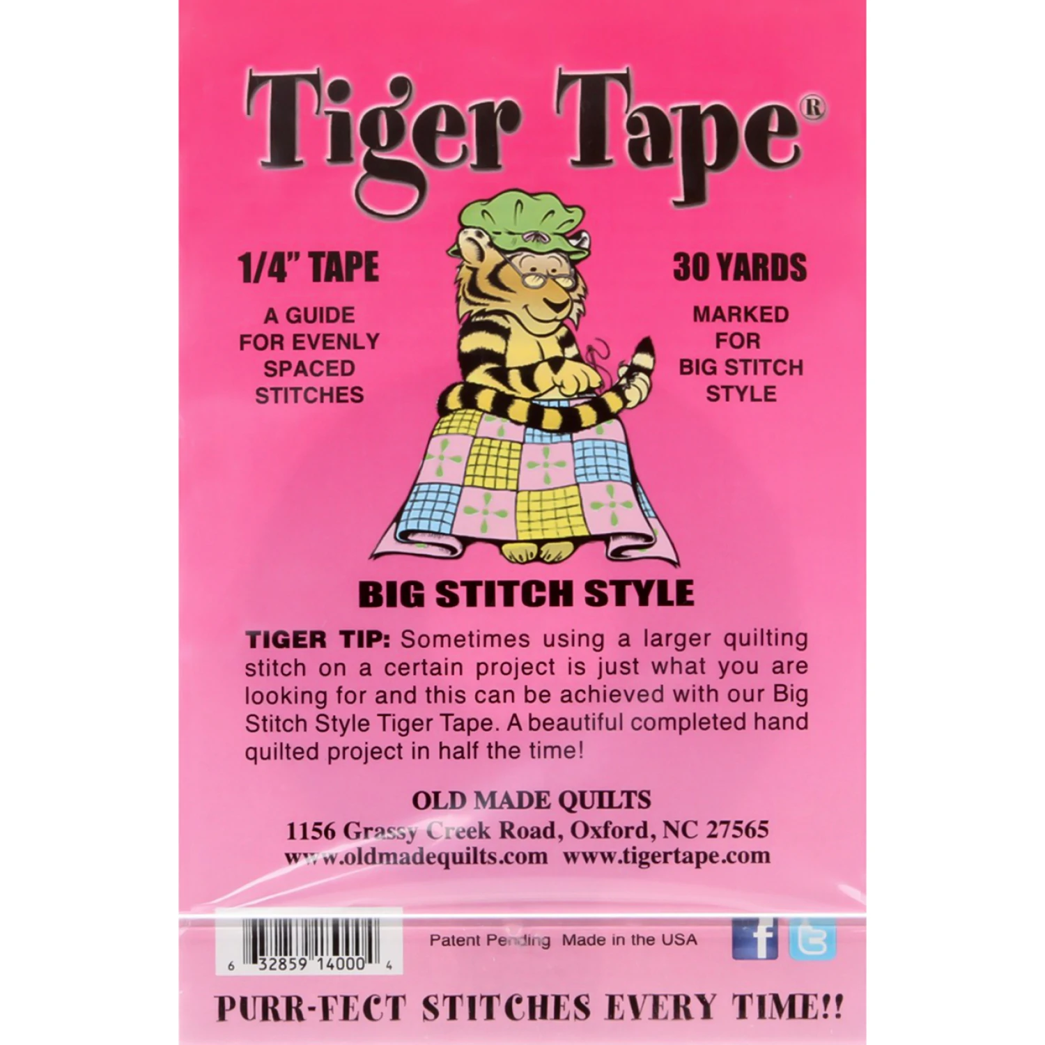 Tiger Tape Big Stitch Style 1/4in x 30yd Roll