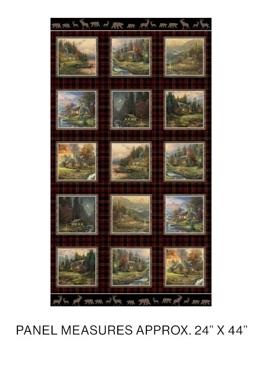 Cozy Cabins by The Thomas Kinkade 24" Panel