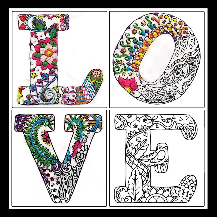 Zenbroidery Love  12" x 12" - Image 2