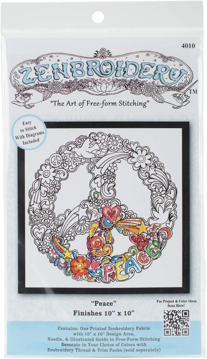 Zenbroidery Peace Embroidery Kit