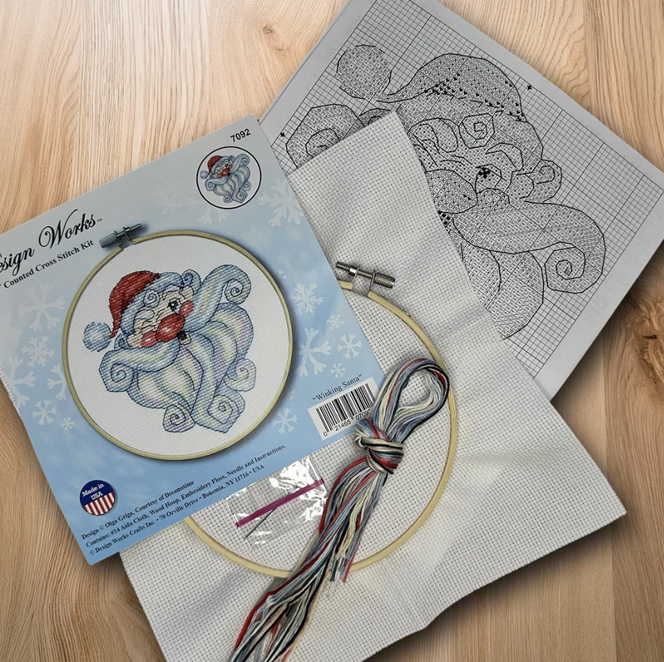 Winking Santa Cross Stitch Kit - Image 2