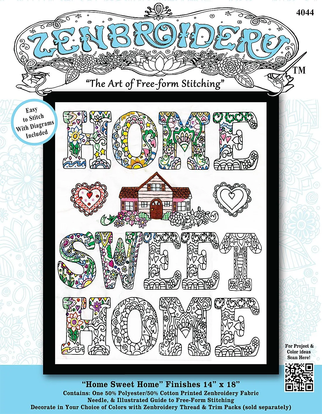 Zenbroidery Home Sweet Home 14" x 18" - Image 2