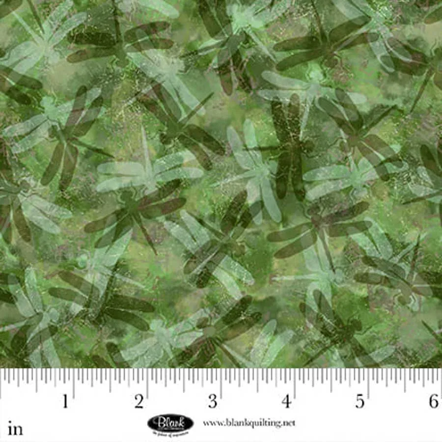 Enchanted Canopy - Digital by JK Stewart - Green - Dragonfly Collage