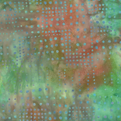 Variegated Dots Green/Coral