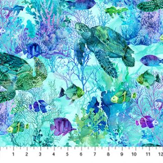 Coral Reef by Northcott Fabrics - Turtle & Fish