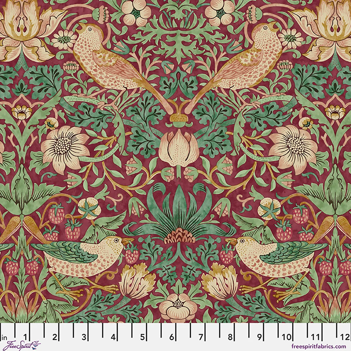 Lodden by Morris & Co. - Strawberry Thief - Dawn Rose