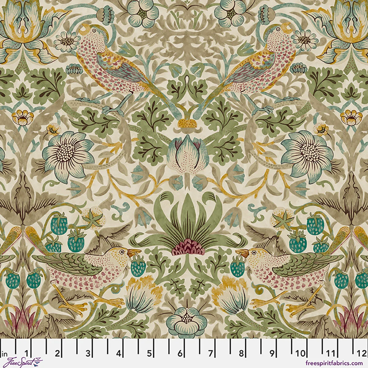 Lodden by Morris & Co. - Strawberry Thief - Old Gold