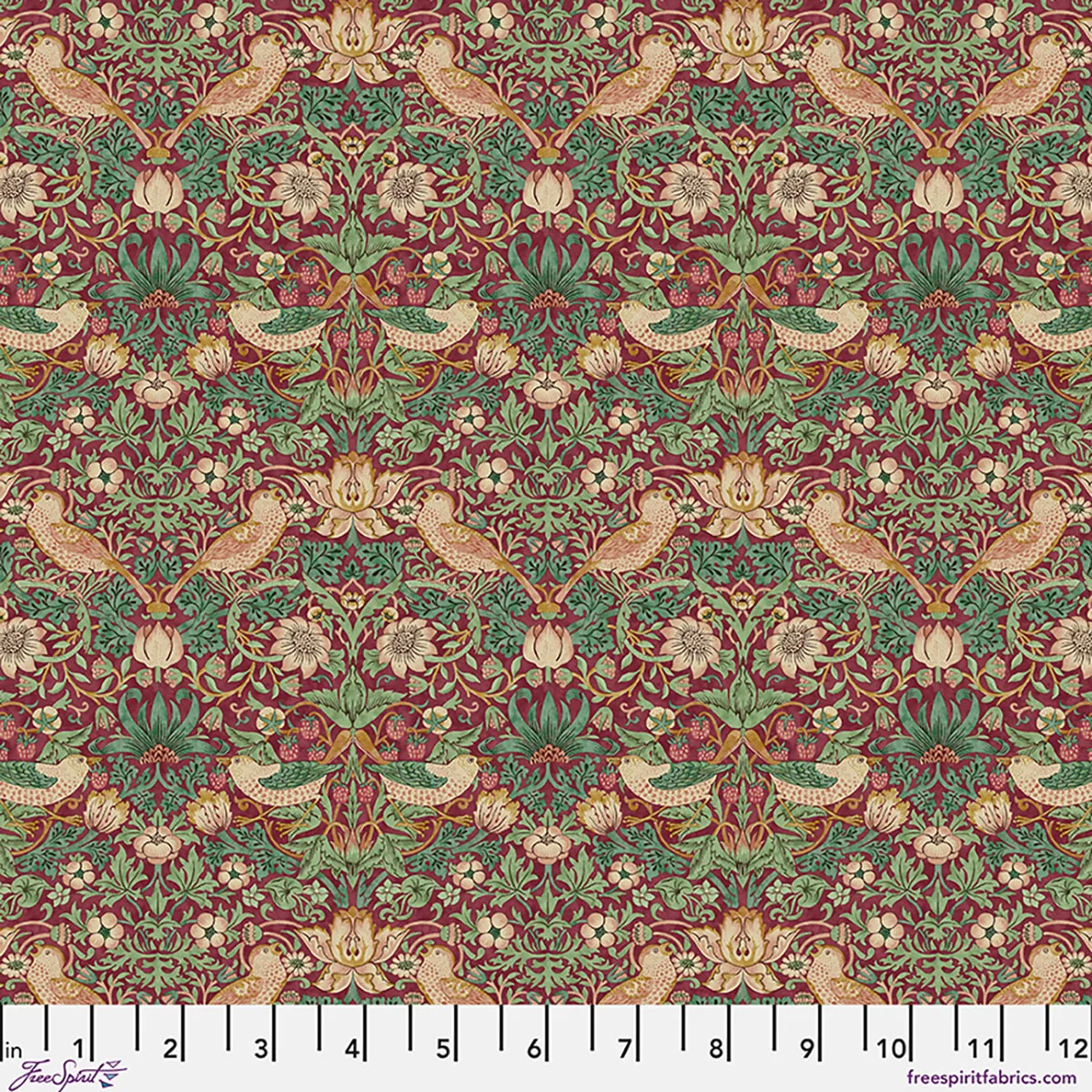 Lodden by Morris & Co. - Mini Strawberry Thief - Dawn Rose