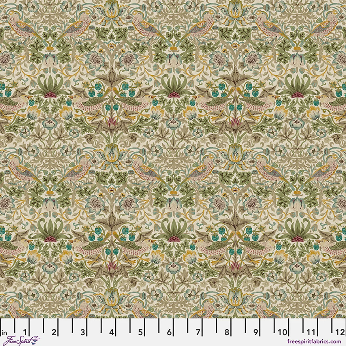 Lodden by Morris & Co. - Mini Strawberry Thief - Old Gold