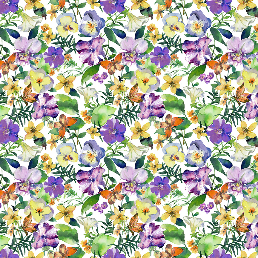 Violeta - Garden Blooms - White