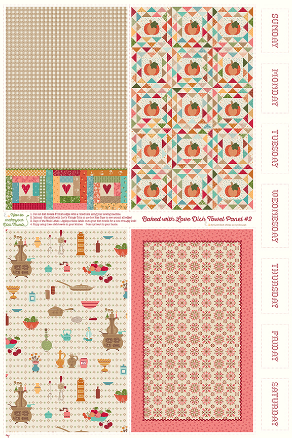 Baked With Love Home Dec Dish Towel Panel #2 Baked With Love Home Dec Dish Towel Panel #2