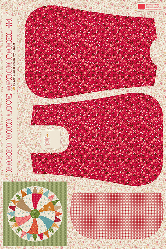 Baked With Love by Lori Holt - Home Dec Apron Panel #1