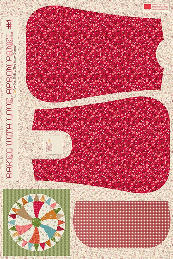 Baked With Love by Lori Holt - Home Dec Apron Panel #1
