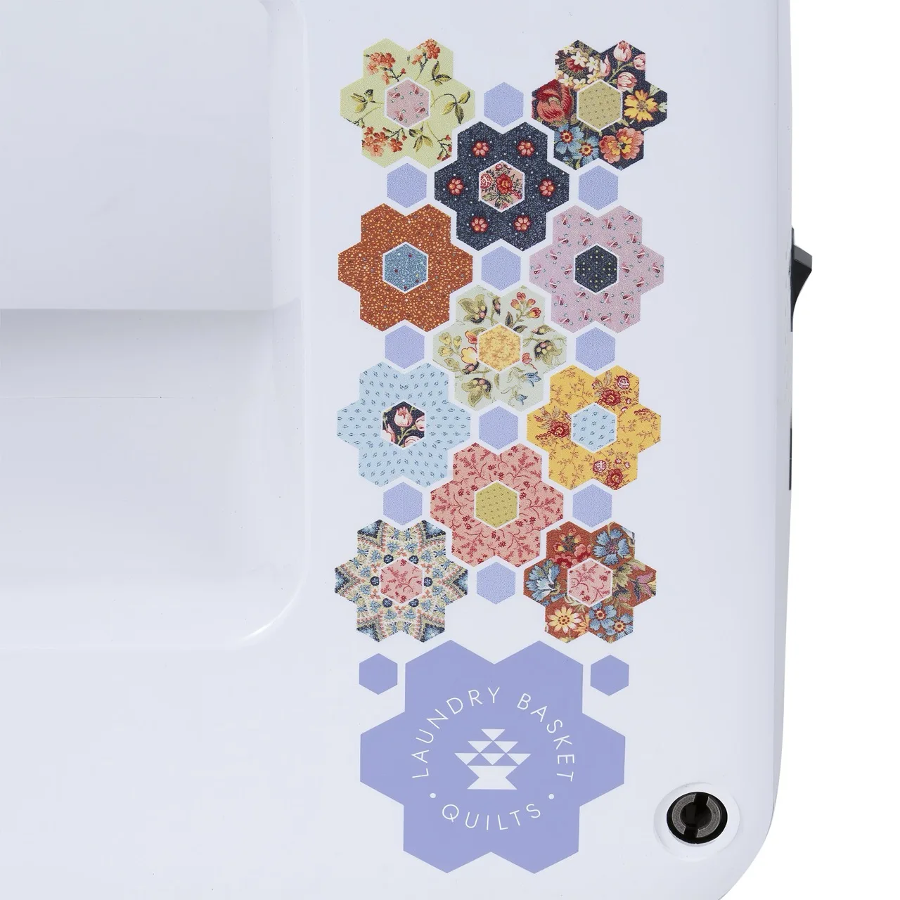 Close-up of the 5300 QDC patchwork faceplate design inspired by Laundry Basket Quilts near Raleigh, NC.