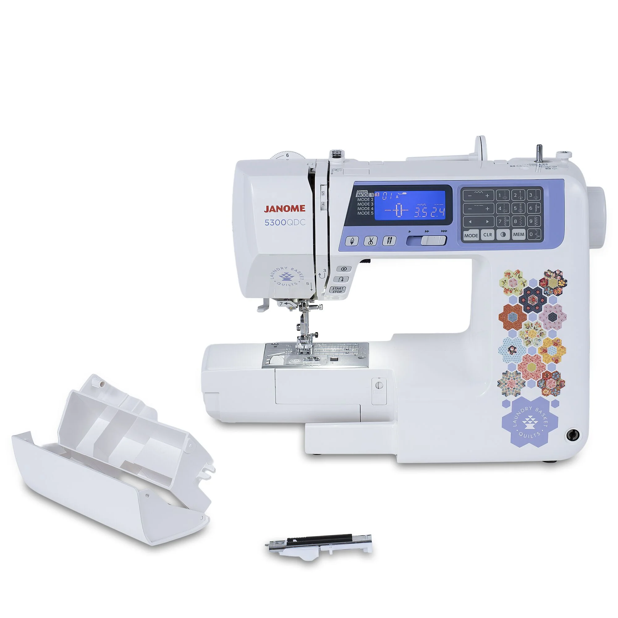 Janome 5300QDC optic magnifier set lenses and built-in knee lifter serving Zebulon and Franklin County creators.