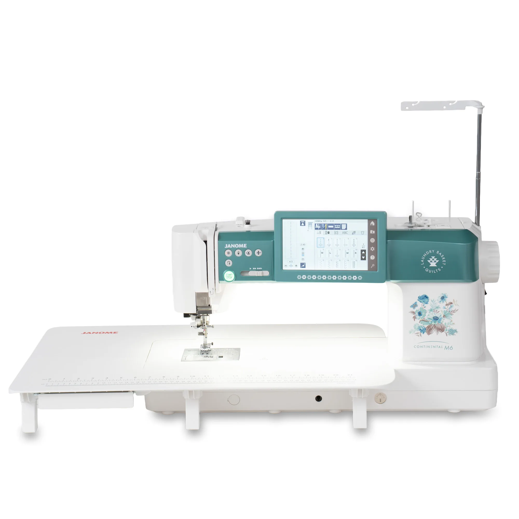 Janome Continental M6 full intensity 9 white LED lamp lighting array on display near Cary, NC.