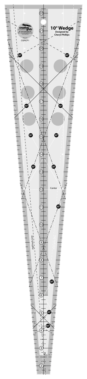 Creative Grids Quilt Ruler 10 Degree Wedge