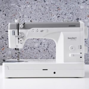 Janome Heavy Duty 9 V3 high speed straight stitch sewing machine on display in the showroom at The Broken Needle in Bunn, NC.