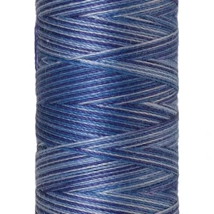 Silk-Finish 50wt Variegated Cotton Thread 109yd/100M Evening Blue