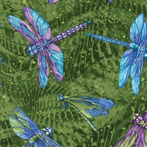Benartex Dragonfly Wonder by Ann Lauer premium quilting fabric on display at The Broken Needle store serving local North Carolina creators.