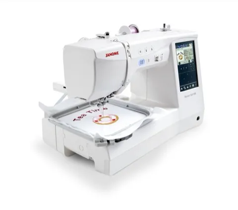Close-up of the Janome MC1000 automatic buttonhole foot accessory sensor near Garner, NC.