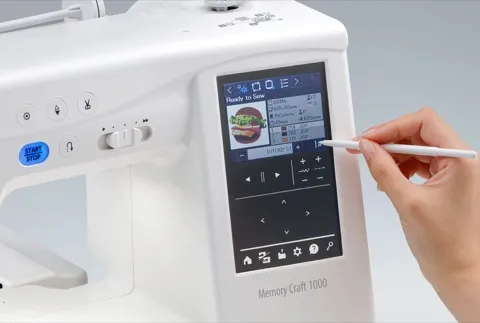 Janome Memory Craft 1000 300 built-in stitches utility layout test available near Clayton, NC.