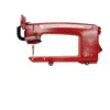 Limited Edition Janome Quilt Maker Pro 20 Red longarm quilting machine with custom red anodized finish on display at The Broken Needle in Bunn, NC.