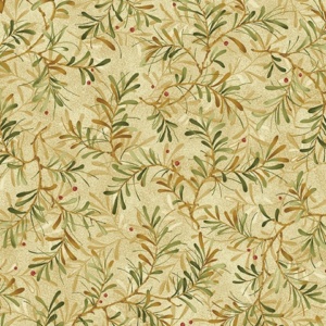 Benartex Star of Wonder Pine Boughs Ecru/Moss 108