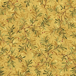 Benartex Star of Wonder Pine Boughs Gold 108