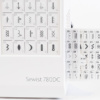 Close-up of the Janome Sewist 780DC backlit LCD screen and automatic direct stitch selection keys near Raleigh, NC.