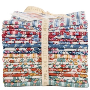 Tilda Fabrics Village Life complete premium quilting Fat Quarter bundle collection on display at The Broken Needle in Bunn, NC.