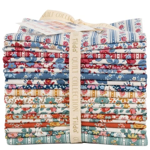 Tilda Fabrics Village Life complete premium quilting Fat Quarter bundle collection on display at The Broken Needle in Bunn, NC.