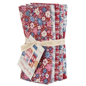 Tilda Fabrics Village Life premium quilting Fat Quarter bundle collection on display at The Broken Needle store serving local North Carolina creators.