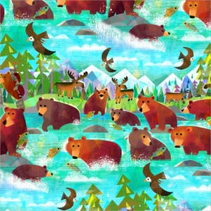 Windham Fabrics Animal Kingdom by Gareth Lucas premium quilting cotton on display at The Broken Needle store serving local North Carolina creators.