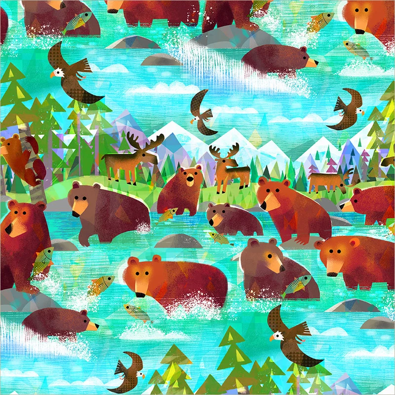 Windham Fabrics Animal Kingdom by Gareth Lucas premium quilting cotton on display at The Broken Needle store serving local North Carolina creators.